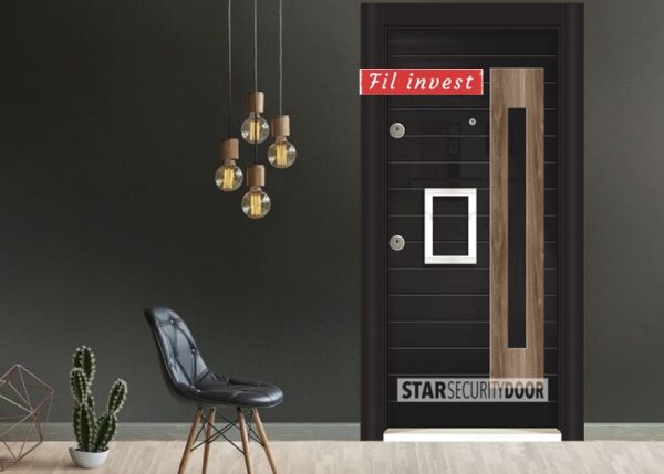 Врата Star Security Door серия Silod модел SD03 Hg Черен орех