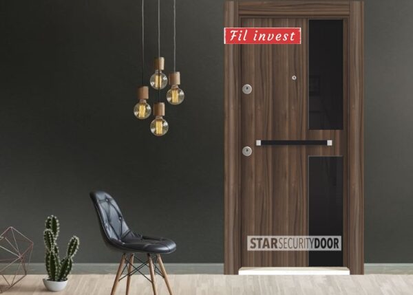 Врата Star Security Door серия Silod модел SD14 Натурален черен орех